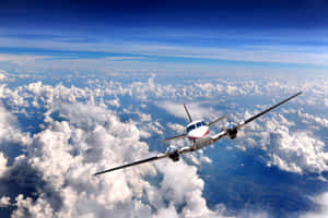 Plane Desktop Flying Through Clouds Wallpaper