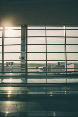 Plane Side View From Airport Wallpaper