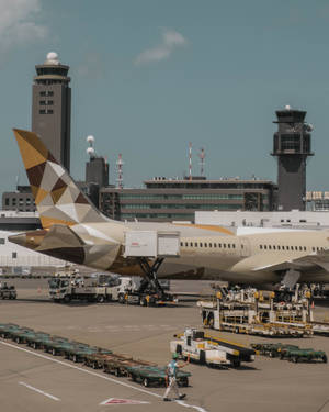 Plane Tail In Airport Wallpaper