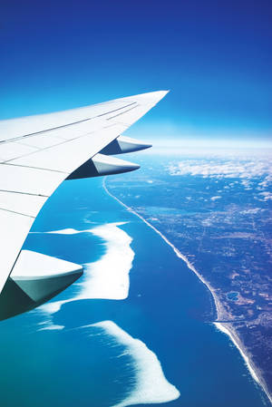 Plane Wing Coast View Wallpaper