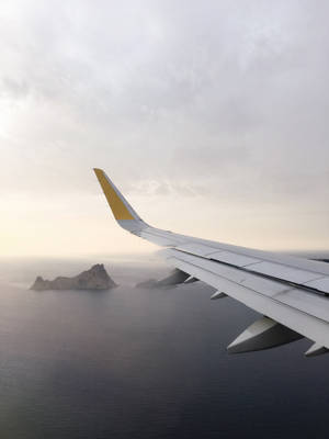 Plane Wing View Of Mountain Wallpaper