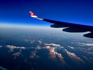 Plane Wing With Cloud View Wallpaper