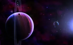 Planet Earth And Saturn Wallpaper