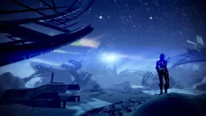 Planet In Ruins Pixel Art Wallpaper