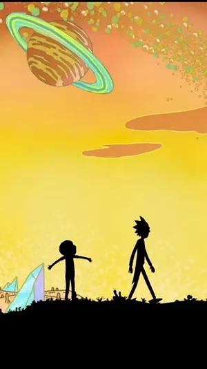 Planet Saturn Rick And Morty Iphone Wallpaper