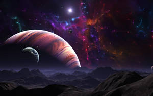 Planetary Terrain View Of Jupiter Wallpaper