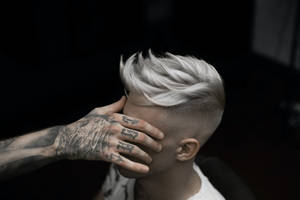 Platinum Blonde Mens Haircut Skin Fade Wallpaper