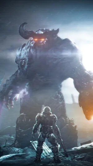 Play Doom Eternal On The Go With An Apple Iphone Wallpaper