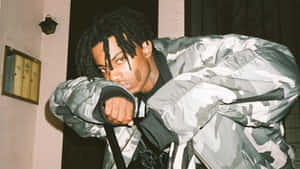 Playboi Carti Camouflage Jacket Pose Wallpaper