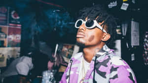 Playboi Carti Camouflage Jacket Smoking Wallpaper