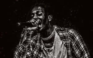 Playboi Carti Performingin Monochrome Wallpaper