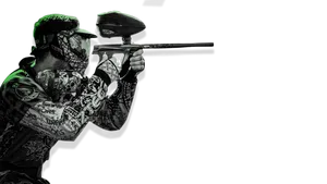 Player In Full Protective Paintball Gear Wallpaper