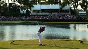 Players Championship Golfer Swing Water Hazard Wallpaper