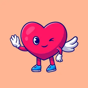 Playful Cartoon Heart Bursting With Love Wallpaper