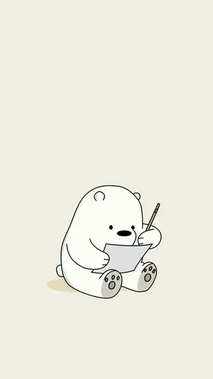Playful Cartoon Polar Bear Wallpaper