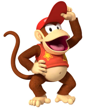 Playful Diddy Kong In High-resolution Wallpaper Wallpaper