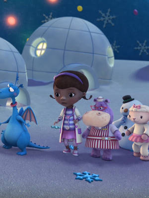 Playful Doc Mcstuffins With Chilly Wallpaper