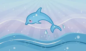 Playful Dolphin Leap Wallpaper