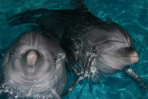 Playful Dolphins Aquatic Grace.jpg Wallpaper