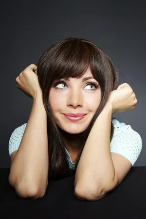 Playful Glance Portrait Wallpaper