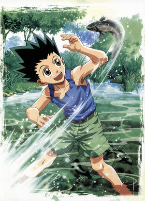 Playful Gon As A Hunter X Hunter Iphone Wallpaper