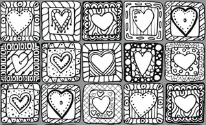 Playful Heart Doodle Art Wallpaper