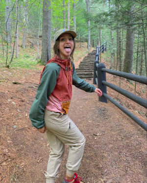 Playful Hikerin Nature Granola Aesthetic.jpg Wallpaper