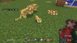 Playful Minecraft Ocelot In Vibrant Jungle Wallpaper