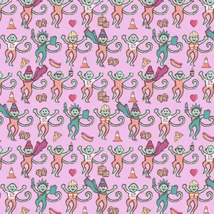 Playful Monkeys Pattern Roller Rabbit Inspired Wallpaper