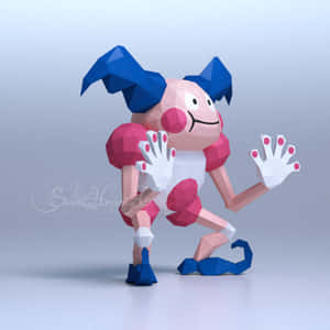 Playful Mr. Mime In A Low-poly 3d Render Wallpaper