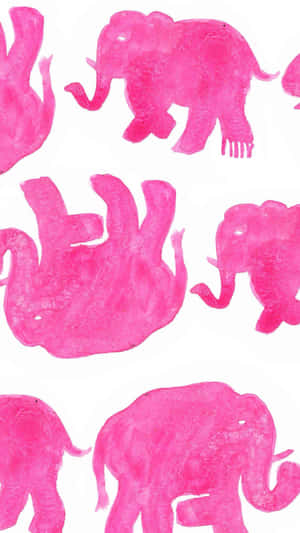 Playful Pink Elephant Wallpaper