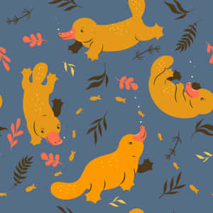 Playful Platypus Pattern Wallpaper