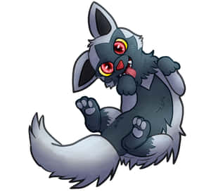 Playful Poochyena Illustration Wallpaper