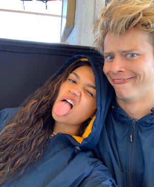 Playful Selfie With Friend Wallpaper