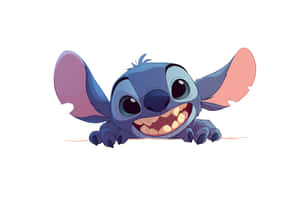 Playful Stitch Illustration Wallpaper