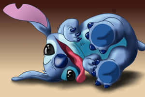 Playful Stitch Rolling Around Wallpaper