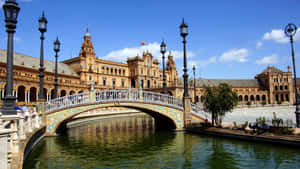 Plazade Espana Seville Sunny Day Wallpaper