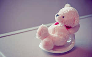 Plush Teddy Bearon Saucer Wallpaper