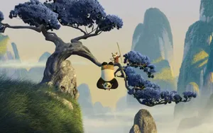 Po Training With Master Shifu Wallpaper