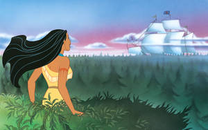 Pocahontas And Ship Wallpaper