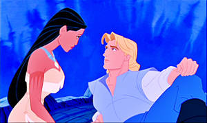 Pocahontas Looking At John Smith Wallpaper