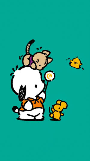 Pochacco With Choppy And Guri Wallpaper