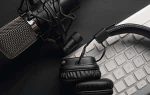 Podcast Recording Equipment Setup Wallpaper