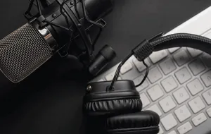 Podcast Recording Equipment Setup Wallpaper