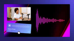 Podcast Recording Sessionwith Sound Wave Graphic Wallpaper