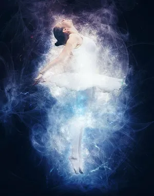 Poised Ballerina Girl Smoke Art Wallpaper