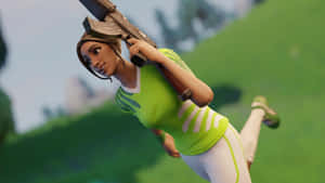 Poised Fortnite Green Run Wallpaper