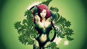 Poison Ivy Floral Backdrop Artwork Wallpaper