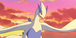 Pokemon 2000 Lugia In The Sunset Wallpaper