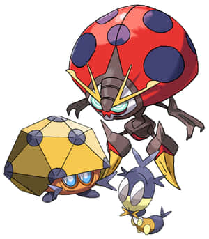 Pokémon Blipbug, Dottler, And Orbeetle In White Wallpaper